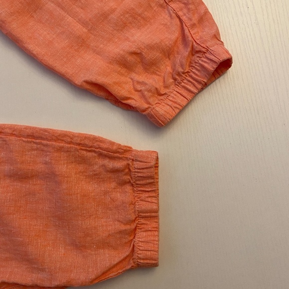 Athleta Retreat 100% Linen Sunset Glow Orange Jogger pants NWOT Size 8 - Picture 8 of 13